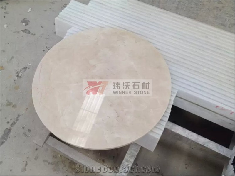 Crema Marfil Marble Precut Round Bar Top