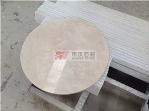 Crema Marfil Marble Precut Round Bar Top Crema Marfil Marble Precut Round Bar Top