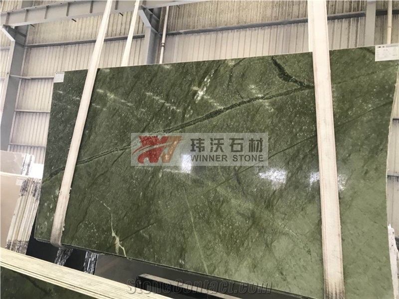 Dandong Ming Green Marble Texture Round Table Tops