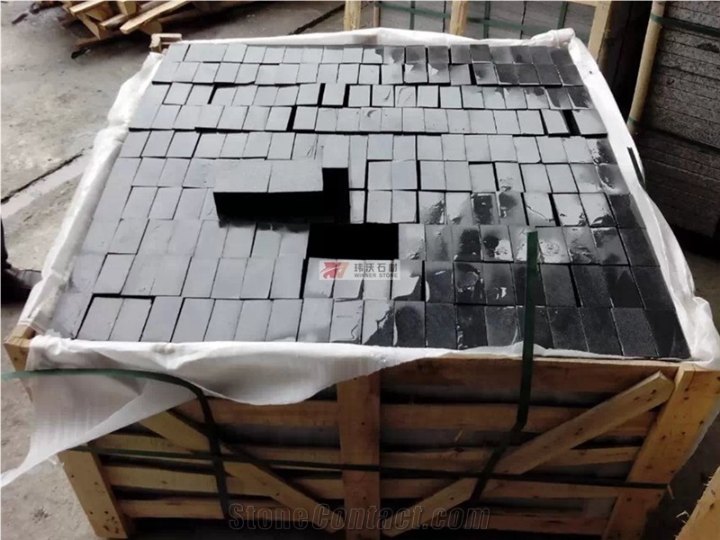 Dark Grey Color G654 Granite Cube Stone Pavers