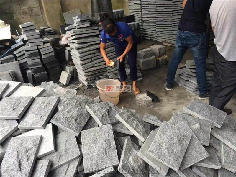 Dark Grey Granite G654 Split Face Mushroom Wall