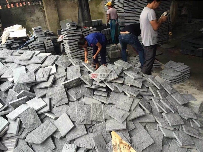 Dark Grey Granite G654 Split Face Mushroom Wall