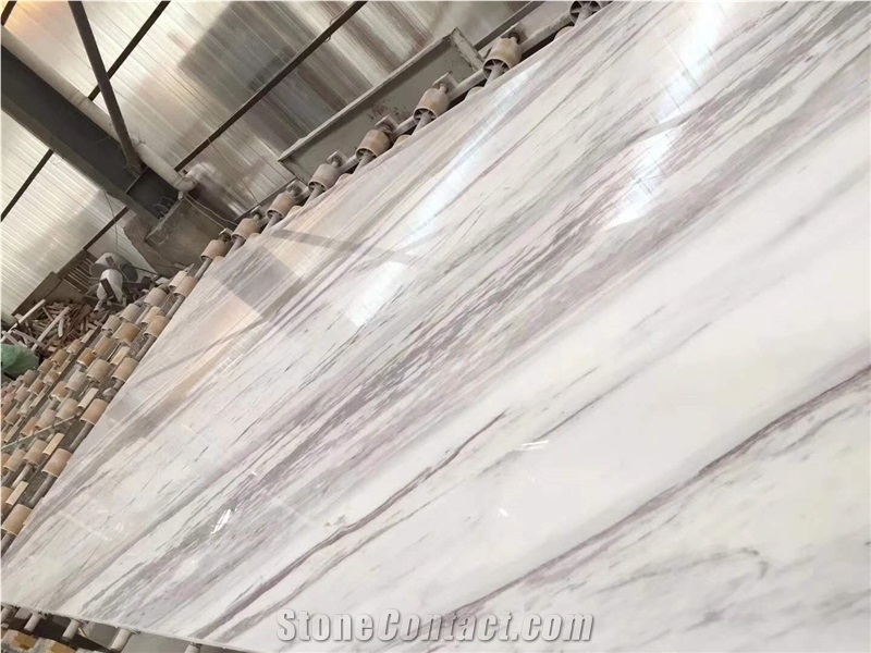 Diagonal Vein Volakas White Marble Tiles and Slabs