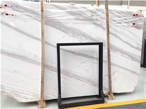 Diagonal Vein Volakas White Marble Tiles and Slabs