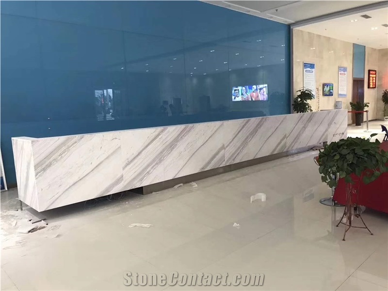 Diagonal Vein Volakas White Marble Tiles and Slabs