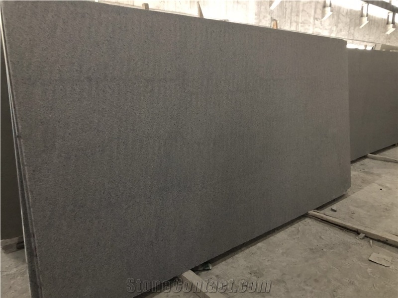 G654 Dark Grey Granite Flamed Brush Flooring Tile