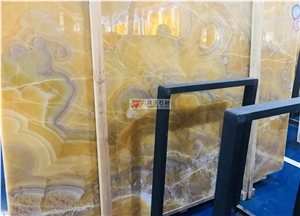 Home Stone Decoration Orange Onyx Slab Tiles