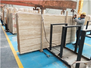 Honed Filled Cream White Travertine Bathroom Tile