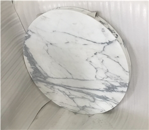 Honed Round White Marble Restaurant Counter Tops