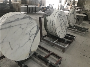 Honed Round White Marble Restaurant Counter Tops