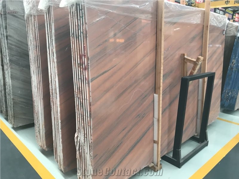 Inexpensive Galaxy Red Marble Stone Tile Flooring