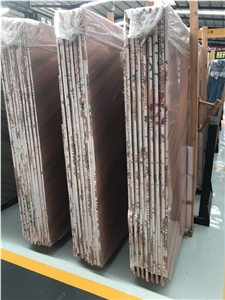 Inexpensive Galaxy Red Marble Stone Tile Flooring