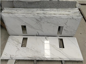 Kavala Semi White Marble Double Vanity Tops Hotel