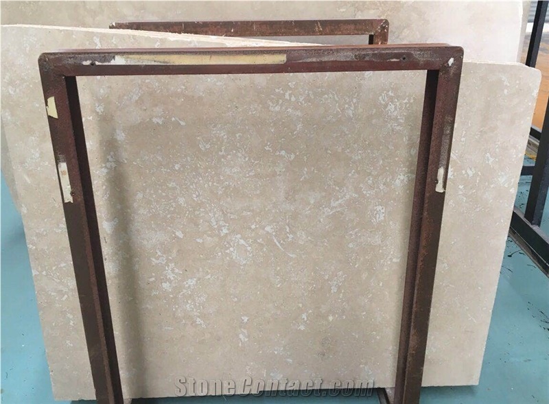 Light Color Cream Travertine Slab French Pattern