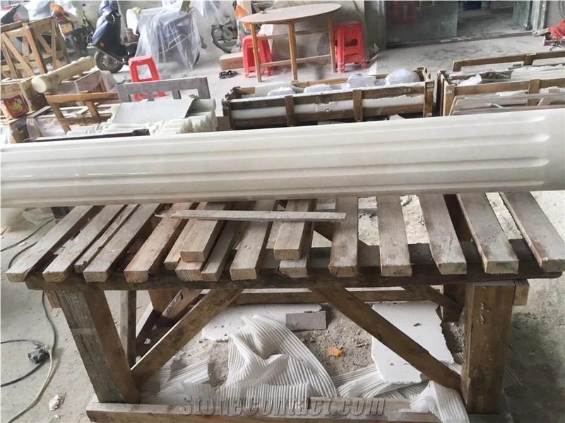 Light Pearl Roman Stone Columns