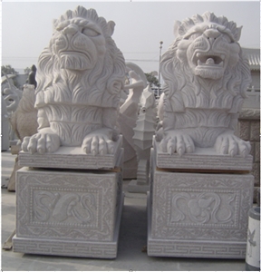 Lion Statue Light Grey Granite G603 Animal Stone