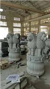Lion Statue Light Grey Granite G603 Animal Stone