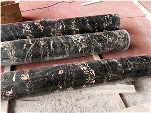 Natural Stone Portoro Gold Marble Round Columns