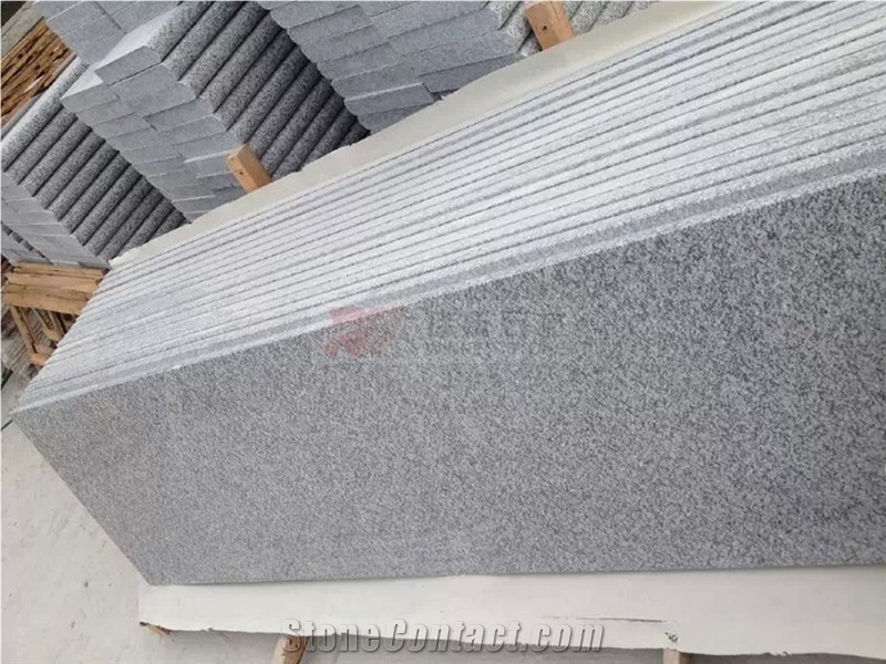 Padang Light Granite Step Treads and Stair Riser