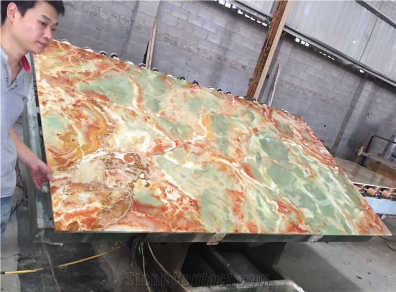 Pakistan Dark Green Onyx for Backlit Wall Tiles