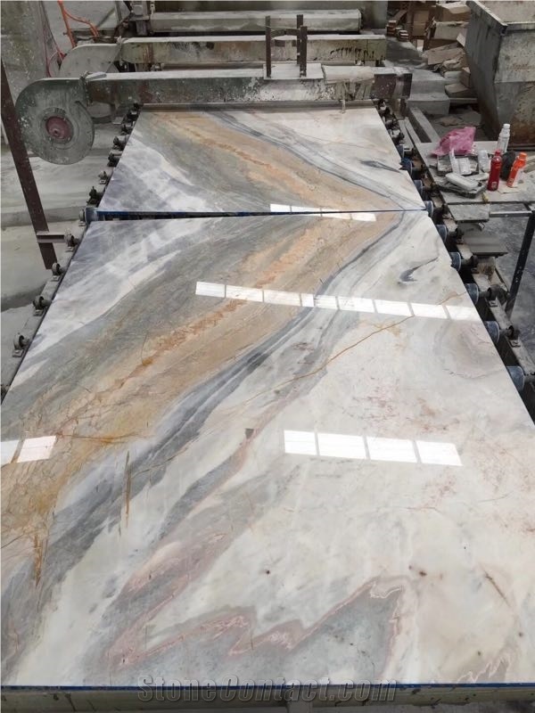 Palissandro Blue and White Marble Tile Flooring