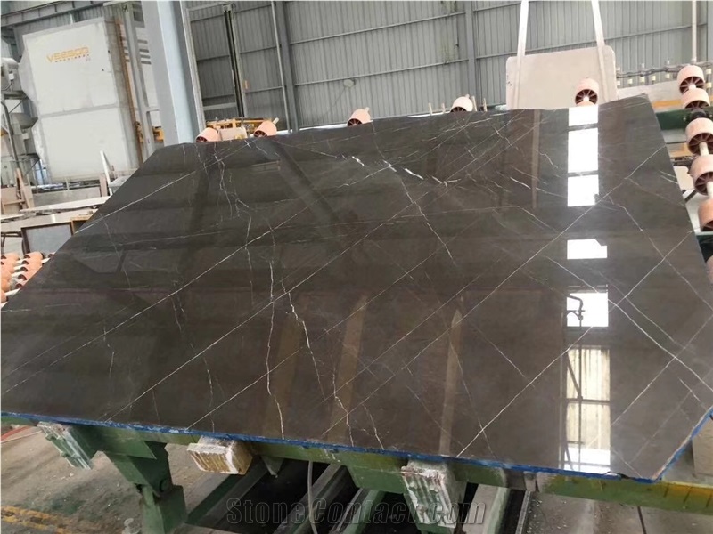Pietra Grey Marble Slab Honed Brown Flooring Tiles