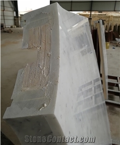 Plywood Backing Carrera White Marble Stair