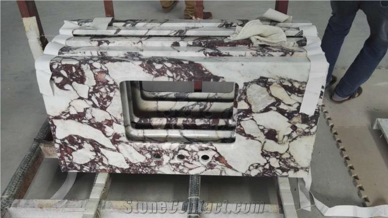 Polished Large Calacatta Vagli Rosato Marble Slab