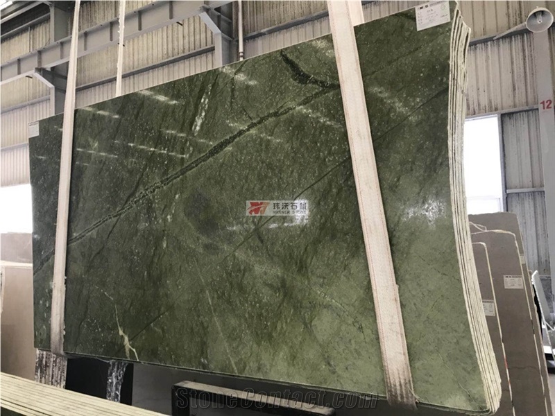 Polished Ming Green Marble Round Table Tops