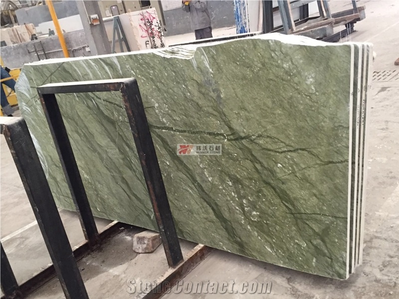 Polished Ming Green Marble Round Table Tops
