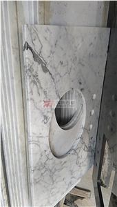 Precut Arabescato White Marble Bathroom Countertop
