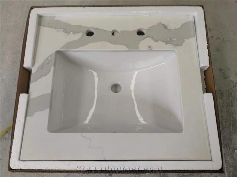 Prefeb Calacatta White Quartz Countertop