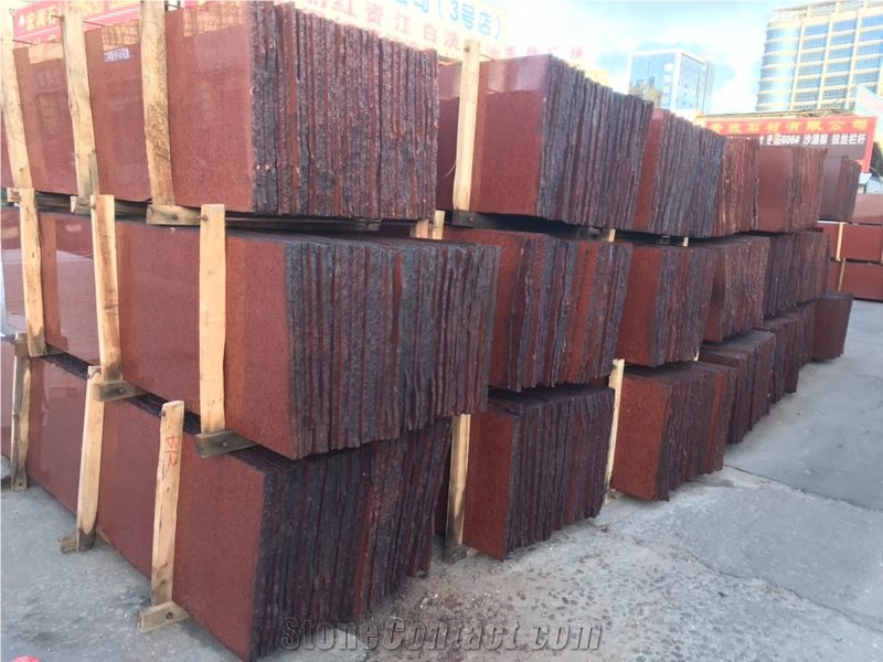 Ruby Red Granite for Kitchen Counter Top Tiles