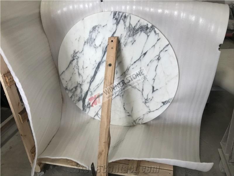 Super White Marble Arabescato Garden Table Tops