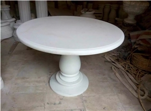 Table Sets in Guangxi White Marble Table Tops Legs