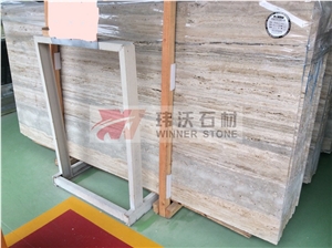 Unfilled Honed Finished Silver Travertine Slabs