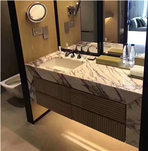 Vino Viola Calacatta Marble Bathroom Countertop