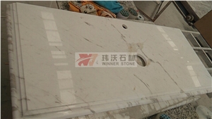 Volakas Drama Semi White Marble Bath Vanity Tops