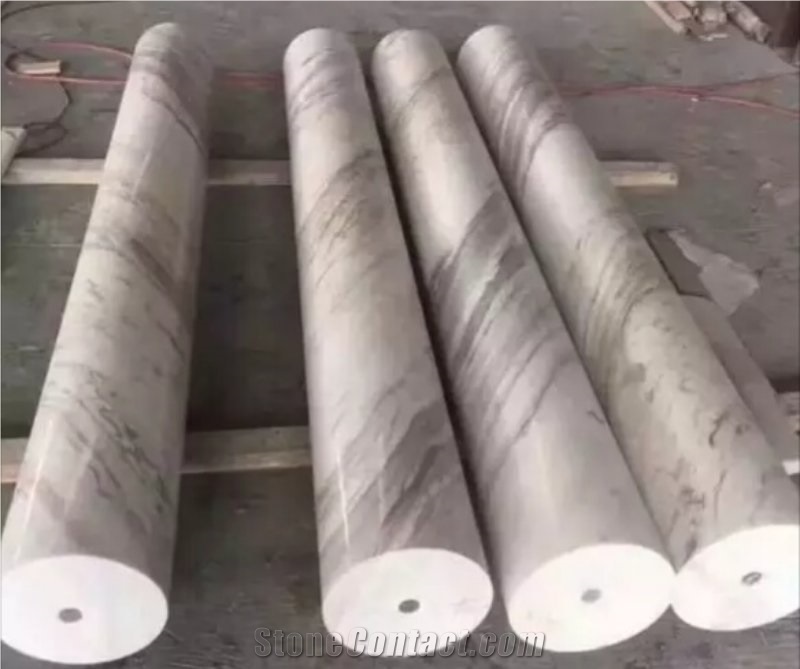 Volakas White Marble Stone Columns Design