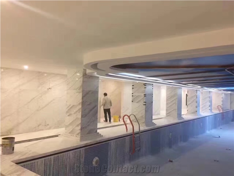 Volakas White Marble Stone Columns Design