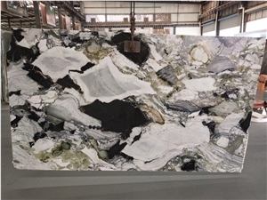 White Beauty Marble Big Slabs Green Floor Tiles