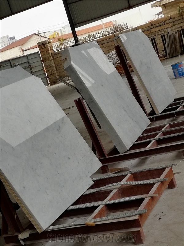 White Carrara Marble Spiral Starircase Step Tiles