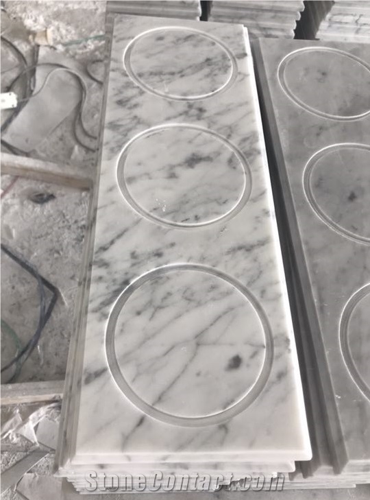 White Color Marble Carrara Candle Holders Display