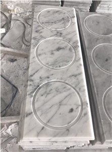 White Color Marble Carrara Candle Holders Display