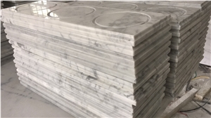 White Color Marble Carrara Candle Holders Display