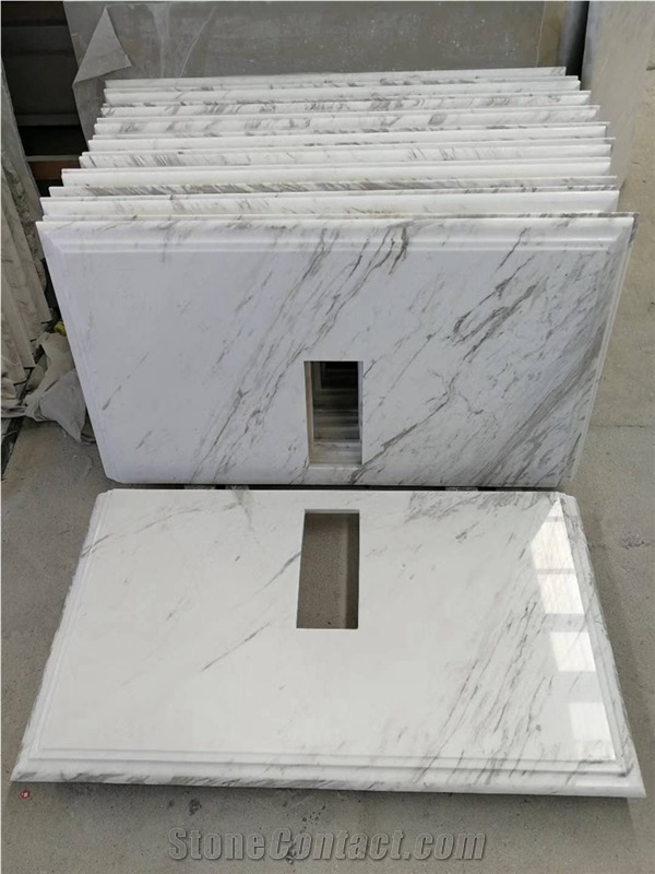 White Marble Countertops for Bathroom in Hotel