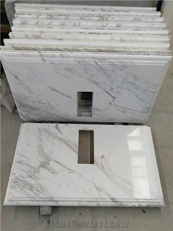 White Marble Countertops for Bathroom in Hotel