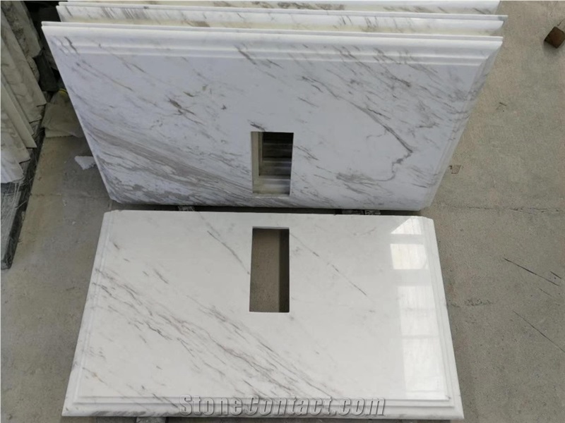 White Marble Countertops for Bathroom in Hotel