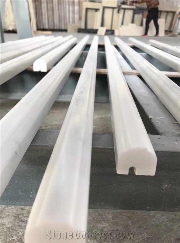 White Marble Jade Tile Trim Wall Skirting Border