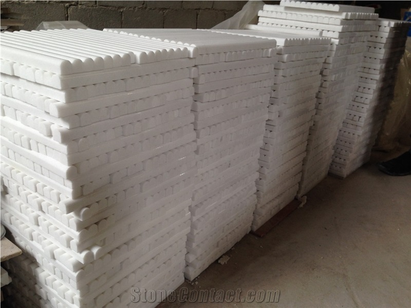 White Marble Jade Tile Trim Wall Skirting Border